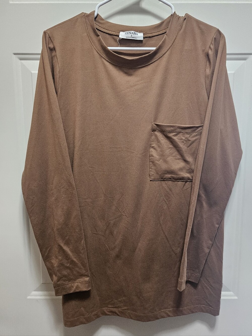 Zenana Butter Soft Long Sleeve Pocket Tee